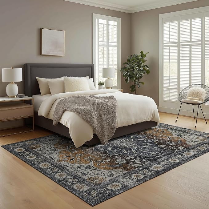 Washable 6x9 Area Rug for Living Room, Carpet for Bedroom Dining Room, Non - Image 3