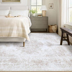 Area Rug 6x9 Living Room Rug, Machine Washable Vintage Distressed Medallion Rug - Image 2