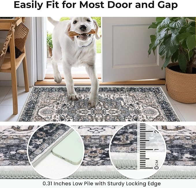 KOZYFLY Boho Area Rug 6x9 Ft Thin Washable Rugs - Image 6