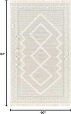 Mark&Day Wool Rugs, 5x7 Nishnabotny Cottage Light Gray Area Rug, Bedroom or - Image 2
