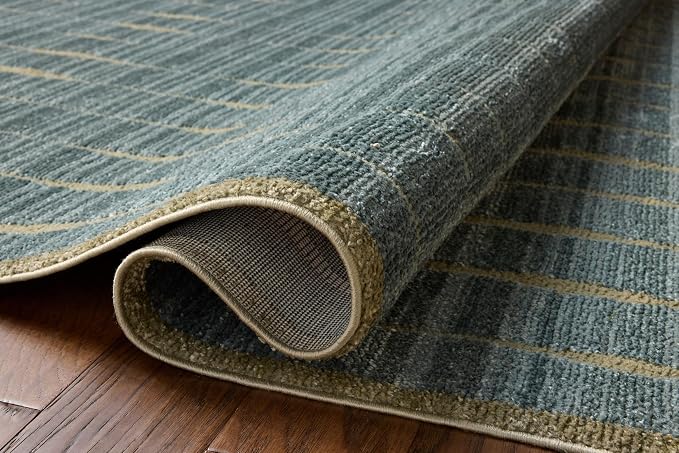 Loloi Chris Loves Julia Calvin Collection CLV-02 Ocean/Olive 2'-7" x 10'-0" - Image 4