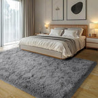 Dark Gray Fluffy Rug Plush Carpet - Image 3
