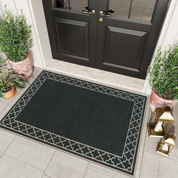 OJIA Easy Jute Front Door Mats Black Outdoor Rug 3x5, Washable Entryway Rug - Image 8