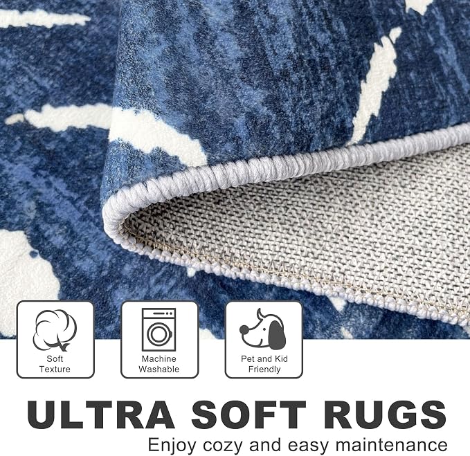 KILOCOCO Living Room Rug 5x7 Area Rug Printed Boho Washable Bedroom Rugs Non - Image 5