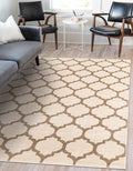 Rugs.com Lattice Collection Rug – 8x10 Beige and Light Brown Medium-Pile Rug by Rugscom