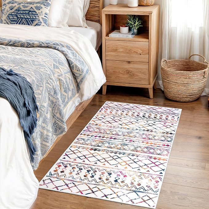 KUTA Moroccan Rugs for Entryway, 2x3 Multi-Color Area Rug Non-Slip Washable - Image 4