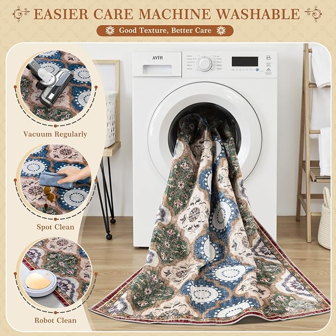 EnHomee 8x10 Area Rug, Soft Washable Rugs - Image 8