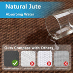GOYLSER 12ft Jute Laundry Room Rug Non Slip, Rubber Backed Kitchen Rug Floor - Image 5