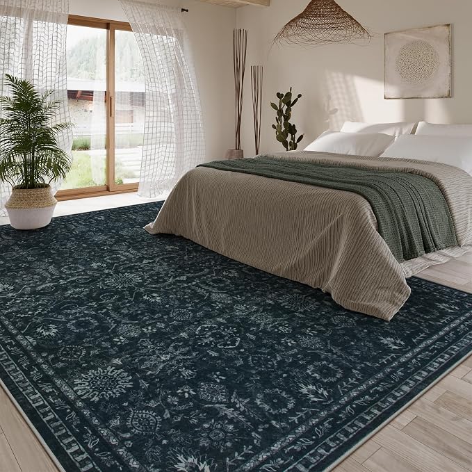 Lahome Washable 9x12 Area Rugs for Living Room, Dark Lurxry Non Shedding Carpet - Image 5