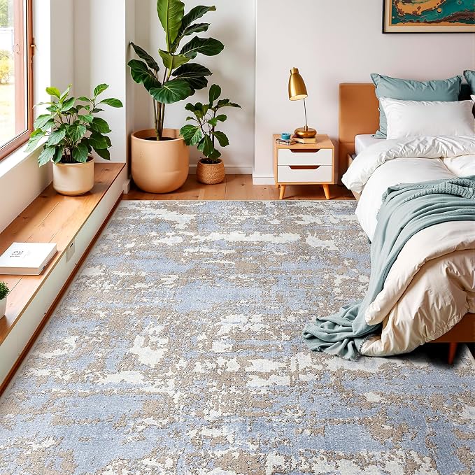 WITSHOCK 8x10 Area Rugs for Living Room: Washable Abstract Large Rug for Dining - Image 6