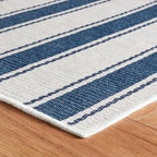 Dash & Albert Awning Stripe Blue Machine Washable Rug, 6 X 9 Feet - Image 6