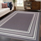 Beverly Rug Non Slip Area Rugs 5x7 Modern Bordered Non Skid Rubber Backing Soft - Image 5