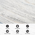 Rugshop Marble Swirl Distressed Gray Area Rug 2' 3" x 12' Runner Ideal - Image 4