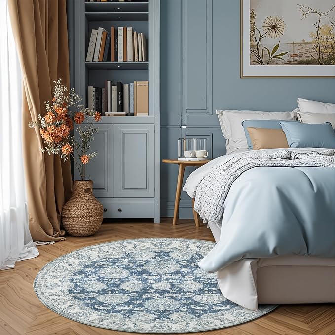 jinchan Fiora Round Rug 5ft Area Rug - Image 2