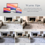 Phantoscope Washable Area Rug 8'x10' Non-Slip, Vintage Neutral Rugs - Image 6