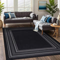 Beverly Rug Non Slip Area Rugs 3x3 Modern Bordered Non Skid Rubber Backing Soft by BeverlyRug