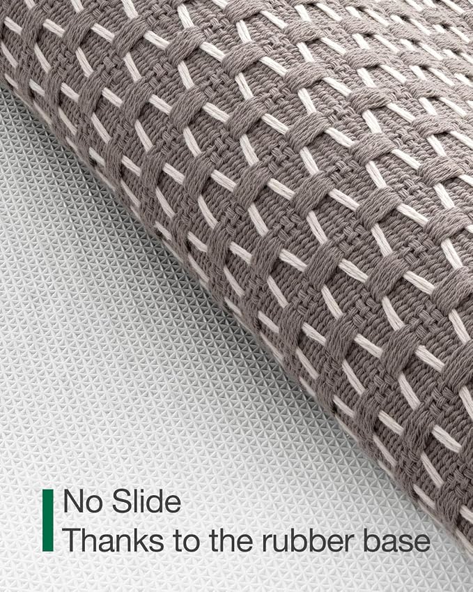 LUMI Handwoven Indoor Door Mat 32"x47", Non-Slip Low Profile Checkered Inside - Image 5