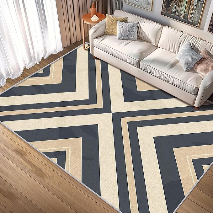 Modern Geometric Rug, Washable 5x8 Rug - Image 2