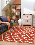 Rugs.com Lattice Collection Rug – 10x14 Light Terracotta Medium-Pile Rug Perfect by Rugscom