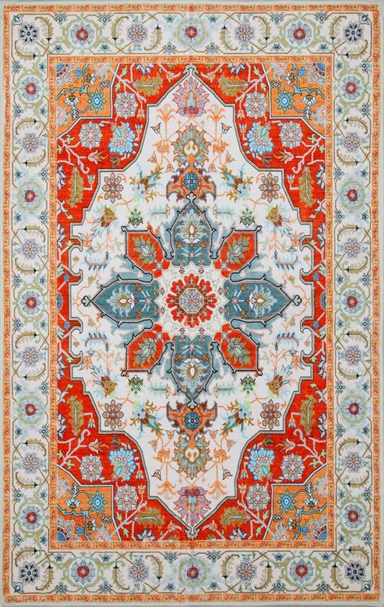 WILLSUN Washable Area Rugs, 6x9 Non-Slip Boho Large Area Rugs - Image 7