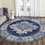 vivorug Round Rug 6ft Vintage Round Area Rug Non-Slip Indoor Carpet - Image 2