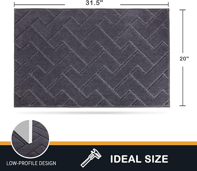 PURRUGS Dirt Trapping Door Mat 20" x 31.5", Non-Slip Machine Washable Entry Rug - Image 2