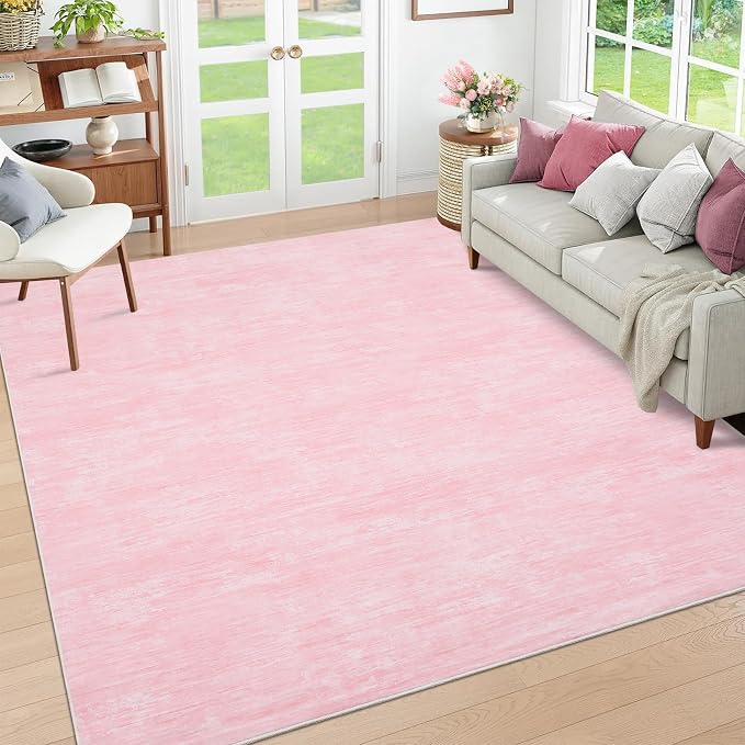 Living Room Area Rug 9x12 Machine Washable Rug Non-Slip Stain Resistant Modern by RUGSREAL