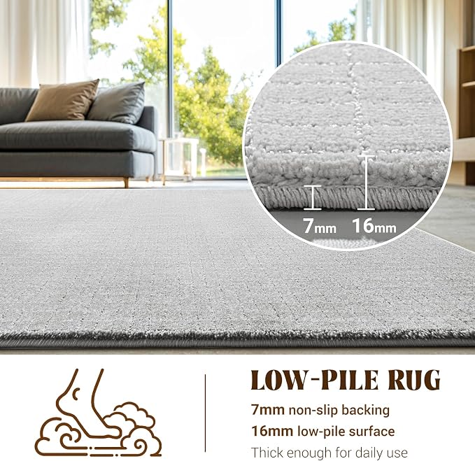Shilucheng Wool Rug 8x10 Non-Slip, Blend 80% Wool and 20% Cotton Rugs - Image 2