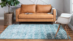 Rugs.com Lattice Trellis Collection Rug – 9' x 12' Blue Low-Pile Rug Perfect - Image 5