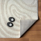 LUXE WEAVERS Geometric Swirl Cream 4x5 Area Rug High Low Modern Carpet - Image 9