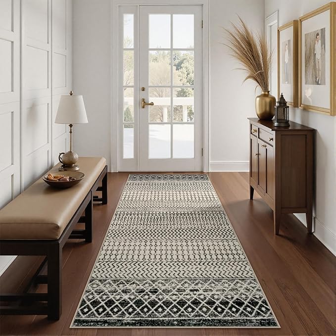Moroccan Rug Runners for Hallways, 2x5 Ultra Soft Non-Slip Washable Rugs for by Nailttos
