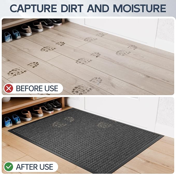 Amyracel Front Door Mat Outside Entrance, Heavy Duty Rubber Backing Door Mats - Image 3
