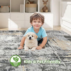 8x10 Area Rugs Living Room: Washable Large Abstract Modern Soft Rug Stain - Image 7