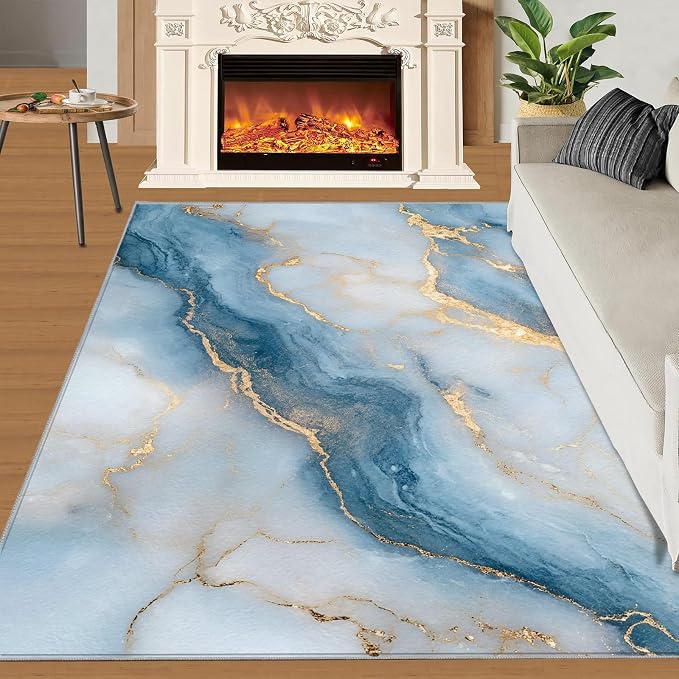 2x3 Abstract Marble Rugs for Entryway - Image 2