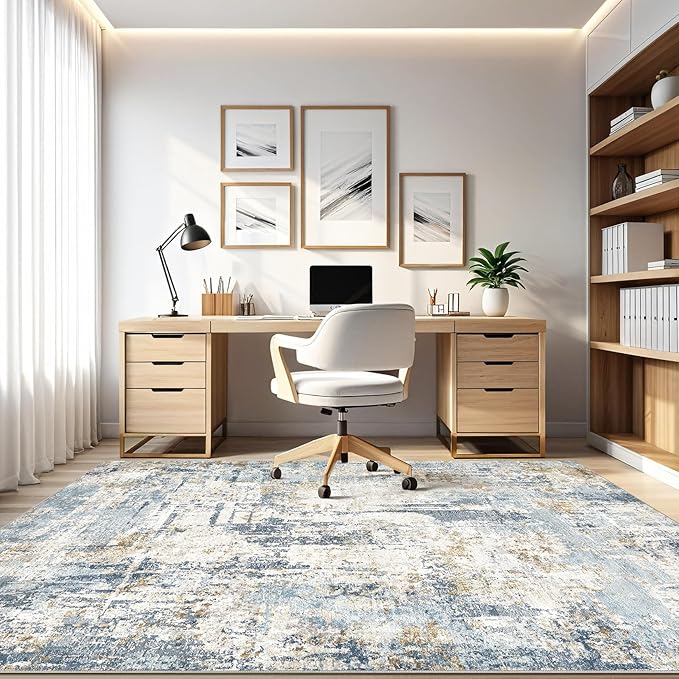 8x10 Area Rugs Washable Rug: Living Room Large Abstract Modern Soft Stain - Image 8