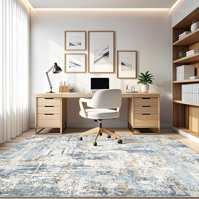 9x12 Area Rug Living Room: Washable Large Abstract Modern Soft Stain Resistant - Image 8