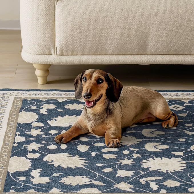EVERGRACE Area Rugs for Entryway 2x3, Boho Floral Faux Wool Indoor Outdoor - Image 5