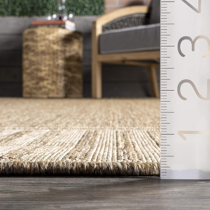 Nuloom Asha Light Brown/Ivory, Striped Border, Soft and Cozy, High Traffic - Image 9