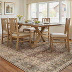 8x10 Washable Area Rug for Living Room Bedroom Rust Vintage Distressed Rustic - Image 4