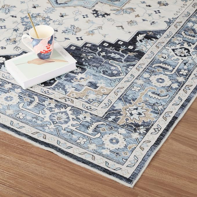 Dripex Runner Rug-2x8 Washable Distressed Hallway Runner Oriental Medallion - Image 9