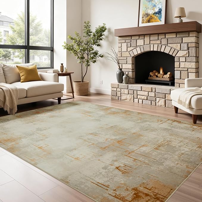 Joydeco 5x7 Area Rugs for Living Room, Washable Modern Abstract Non Slip Soft by JOYDECO