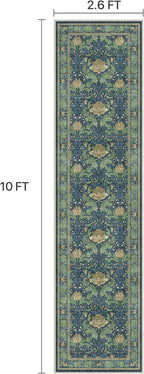 Bavni 2'6''x10 Runner Rug, Microfiber Washable Non-Slip Vintage Floral Rugs - Image 2
