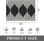 HelloTree Area Rug for Living Room 9x12 Washable Geometric Moroccan Rug Stripe - Image 2