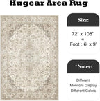 HUGEAR Area Rug 6x9 Vintage Brown Machine Washable Living Room Rugs Thin - Image 2