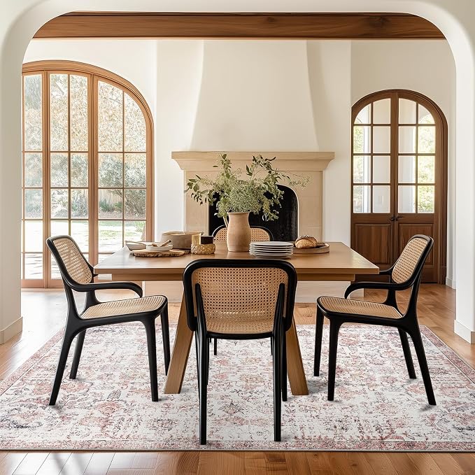 jinchan Kalen Area Rug 5x7 Washable Living Room Rug Vintage Indoor Floor Cover - Image 4