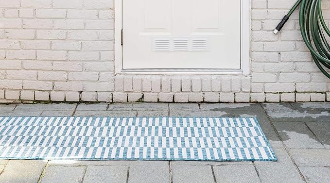 Unique Loom Outdoor Striped Collection Area Rug - Image 4