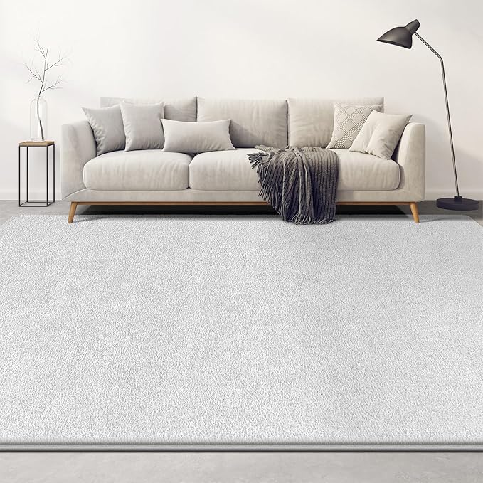 Large Area Rugs for Living Room Bedroom, 7x10 Feet White Rug, Minimalist Modern - Image 3