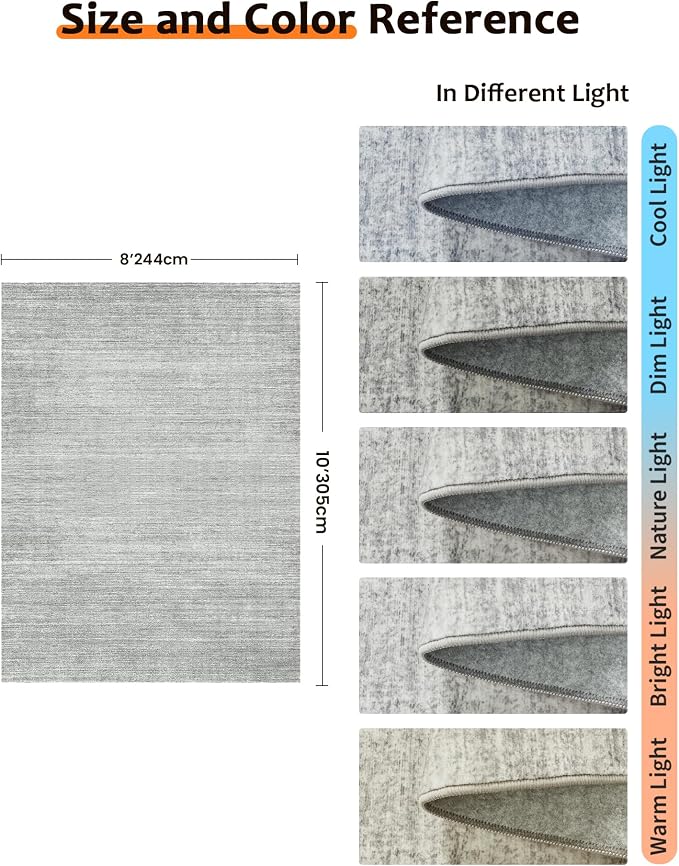 Art&Tuft Washable Rugs 8x10, Area Rugs - Image 2