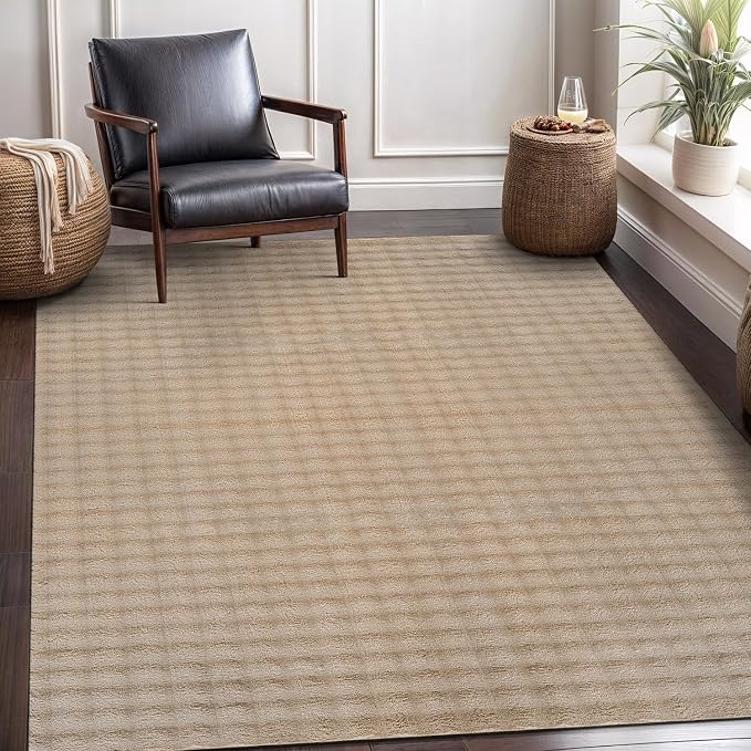 CAMILSON Modern Beige Non Slip Rug 3x5 Ultra Soft High Pile Area Rugs Non Skid - Image 6