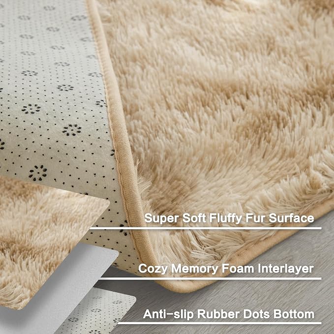 Andency 8x10 Area Rugs for Living Room, Upgrade Non-Slip Fluffy Soft Large Shag - Image 5